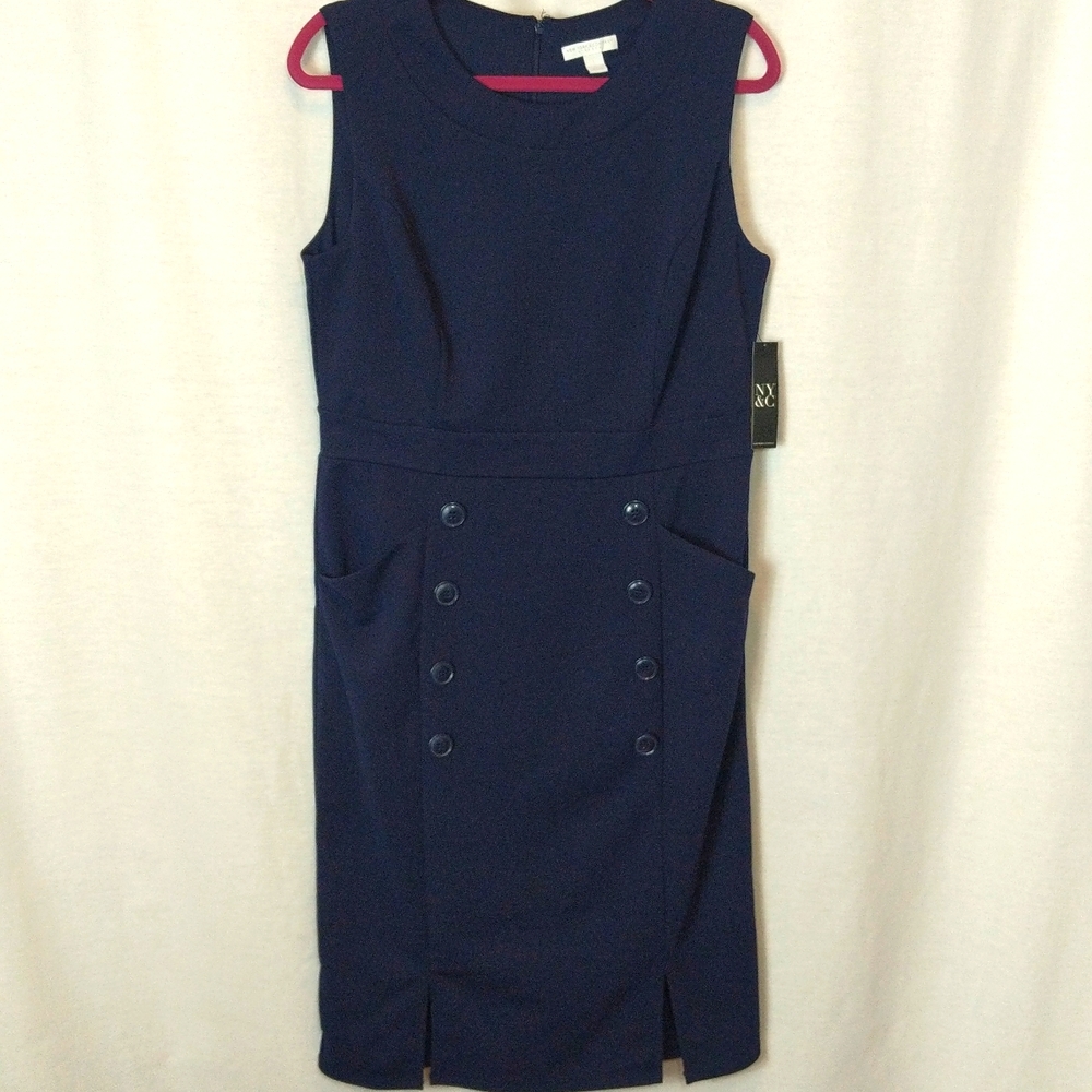 New York & Company Button-Accent Sheath Dress